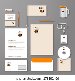 Abstract empty corporate identity template. Vector company style for brandbook and guideline