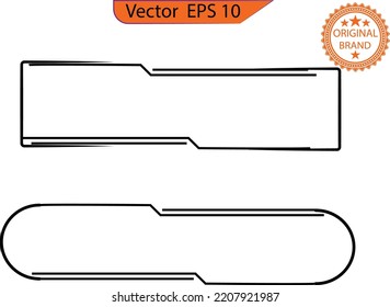 Abstract empty glass buttons and sliders, web icons of different forms. Modern button border. Vector illustration