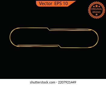 Abstract empty glass gold buttons and sliders, web icons of different forms. Gradient mesh. Button set color gold glossy. Vector illustration