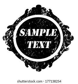 Abstract empty grunge rubber stamp with space for text, illustration 