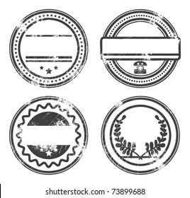 Abstract empty grunge rubber stamp set with space for text, vector illustration