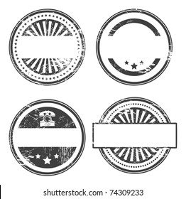 Abstract empty grunge rubber stamp set with space for text, vector illustration