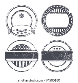 Abstract empty grunge rubber stamp set with space for text, vector illustration