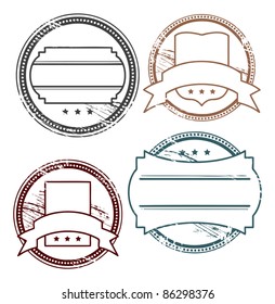 Abstract empty grunge rubber stamp set with space for text, vector illustration