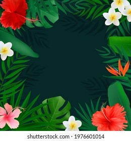 Abstract Empty Natural Exotic Tropical Background. Can be used as Poster, Sale ads, Card. Vector Illustration EPS10