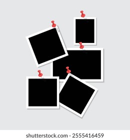 Abstract empty photo frame template with white background. collage templates, birthday collage, collage art