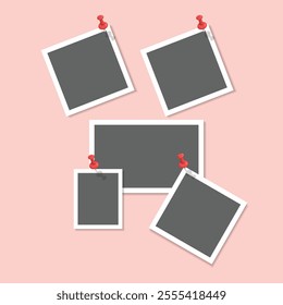 Abstract empty photo frame template with white background. collage templates, birthday collage, collage art