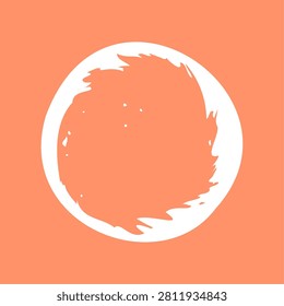 abstract empty round shape texture in brush stroke style vector