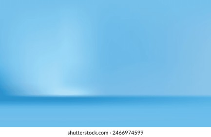 Abstract empty smooth light blue studio room background.