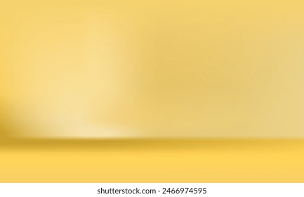 Abstract empty smooth light yellow studio room background.