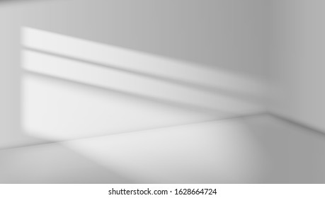 Abstract Empty White Room Interior With Light Beam On Wall. EPS10 Vector