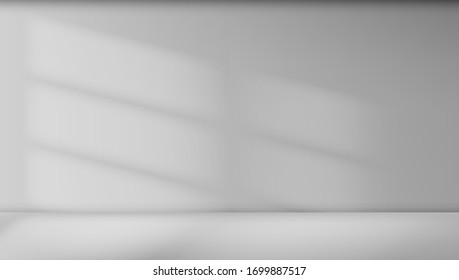 Abstract Empty White Room Interior With Light Beam On Wall. EPS10 Vector