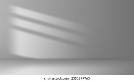 Abstract Empty White Room Interior With Light Beam On Wall. EPS10 Vector