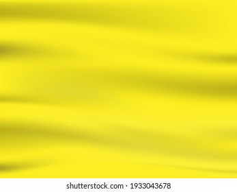 Abstract empty yellow cloth or fabric wave texture wall background, Vector illustration