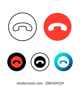Abstract End Call Icon Illustration