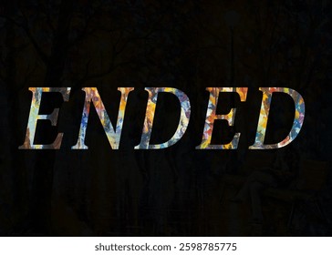 Abstract Ended Text Effect Design Black Background