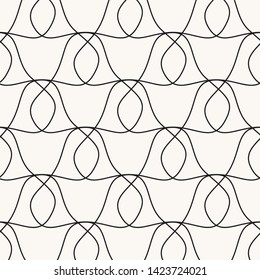 Abstract endless curve line on background. Pattern is on swatch panel.