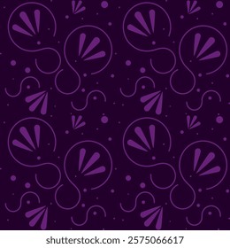 Abstract endless pattern in purple color. Editable EPS vector. Seamless texture, background, retro, vintage design.
