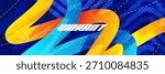 Abstract and Energetic Background with Blue and Orange Gradient Lines and Texture Effect. for Business, Corporate, Institution, Party, Seminar, Advertisement or Promotion Background
