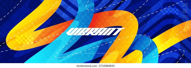 Fondo Abstractas y energético con líneas de degradado azul y naranja y efecto de textura para negocios, Corporativas, instituciones, fiestas, seminarios, publicidad o fondo de promoción