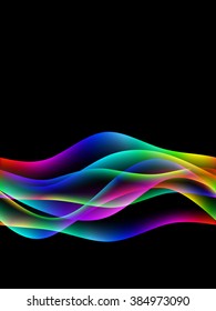 Abstract energetic waves. Vector EPS10 with transparency and mesh gradient. Motion effect. Abstract colorful curve lines. Multicolor design. Abstract composition for relax themes. Abstract energy flow