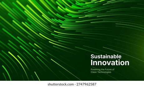 Abstract Energy Flow Concept – Wave-Inspired Vector Grid for Clean Tech Research, Visually Compelling and Sustainable
