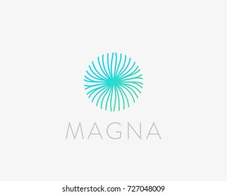 Abstract energy flower logo design. Bio science medical vector logotype