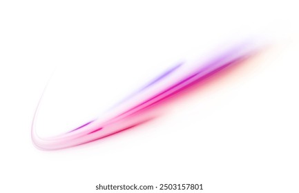 Abstract energy in the form of stripe, arc, curl and zigzag in neon colors with light effect. Bright sparkling background PNG.	