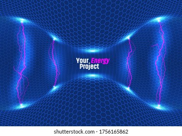 Abstract energy formation. Template for cretive project. Vector illustration