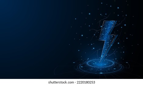 Abstract energy or lightning symbol. Innovative concept of technology circuit boards related to electric power or renewable energy. vector illustration
