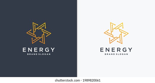 Abstract energy logo with creative line art style vector part 5