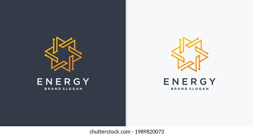 Abstract energy logo with creative line art style vector part 4