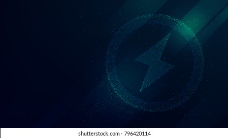 Abstract energy power sign, future technology vector background