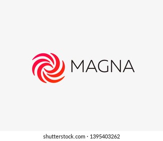 Abstract energy tech science icon logotype. Universe eye spin galaxy vector symbol logo