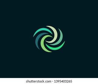 Abstract energy tech science icon logotype. Universe eye spin galaxy vector symbol logo