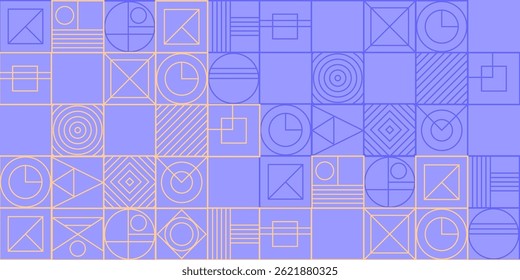 Antecedentes de ingeniería Abstractas. Fondo de cuadrados y Formas geométricas. Dibujo geométrico. Ilustración vectorial.