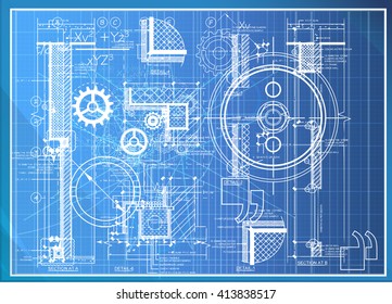 Abstract Engineering Drawing Background - Illustration as EPS 10 File