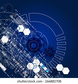 Abstract engineering future technology background. Vector