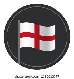 Abstract England Flag Flat Icon in Circle Isolated on White Background