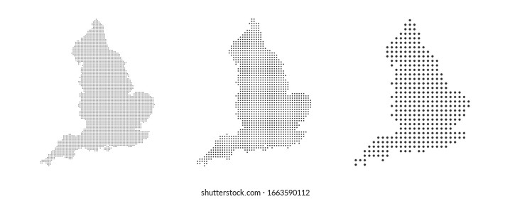 Abstract England Map with dot Pixel Spot Modern Concept Design Isolated on White background Vector illustration.
