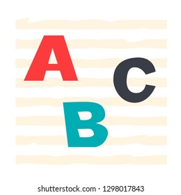 Abstract English alphabet. Vector illustration. The minimal design of education background.