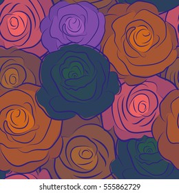 Abstract english roses seamless pattern.