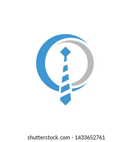 Abstract entrepreuner circle shape with tie icon vector logo