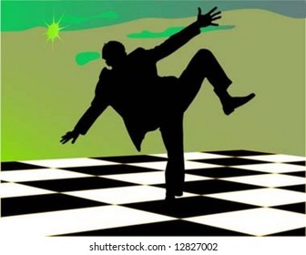 abstract environment with chess board