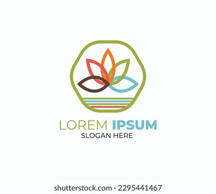 Abstract environment flower minimal logo design for company website