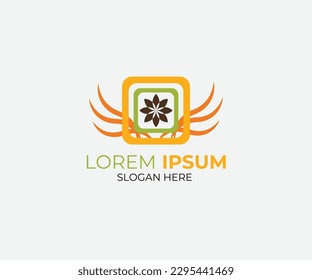 Abstract environment flower minimal logo design for company website