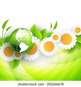 abstract environmental vector background with globe. Eps10