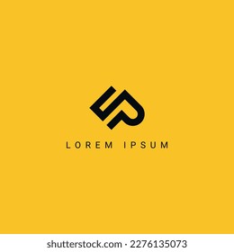 Abstract EP PE letter simple style business logo design vector template.