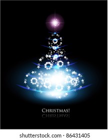 Abstract eps10 glowing Christmas tree background