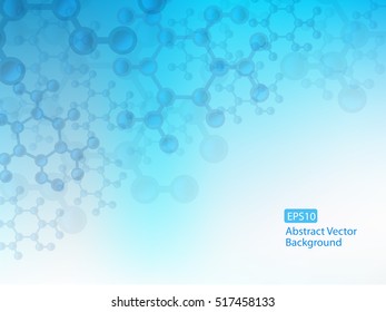 Abstract EPS10 Medical and Science Molecular Structure Concept on Blue Gradient Background